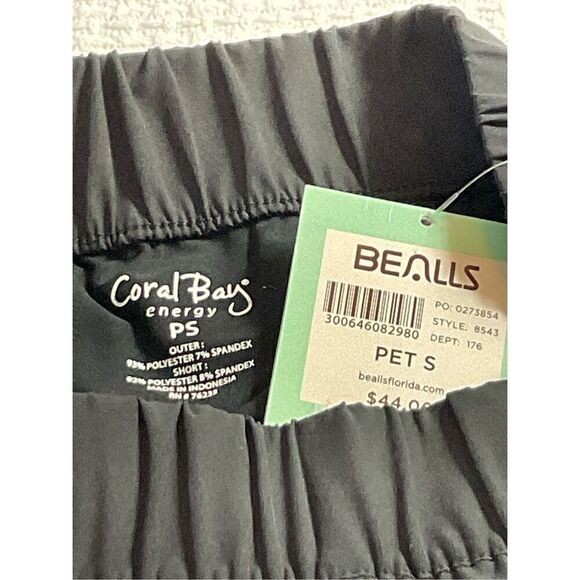 CORAL BAY WOMENS PETITE SMALL Black SKORT - Picture 6 of 6